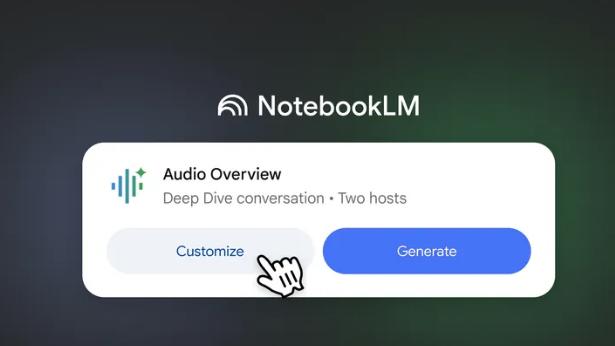 The new audio overviews "deep dive" tool.