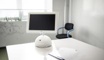 iMac G4 Flat Panel, release date January 2002, exhibited at MacPaw's Ukrainian Apple Museum in Kiev, Ukraine on January 26, 2017. Ukrainian developer MacPaw has opened Apple hardware museum at the companys office in Kiev. The collection has more than 70 original Macintosh models dated from 1981 to 2017. (Photo by Oleksandr Rupeta/NurPhoto via Getty Images)