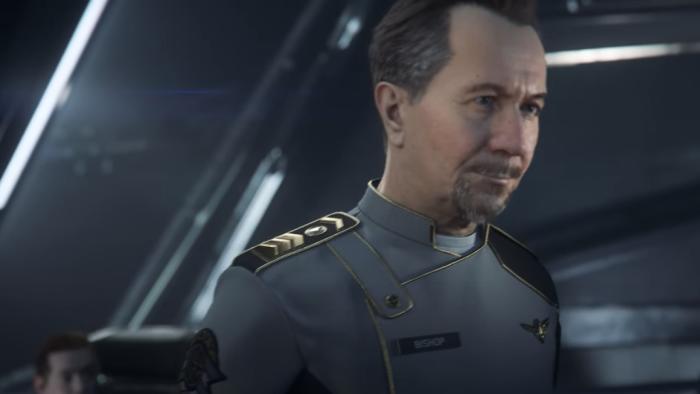 A sad Gary Oldman in space