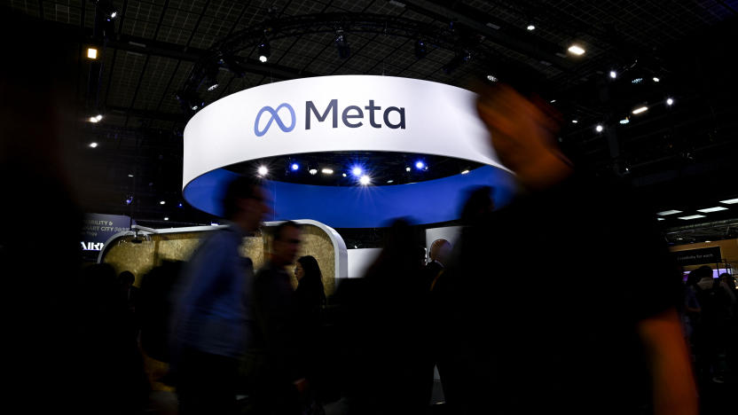 A logo of US company's Meta is displayed during the Vivatech technology startups and innovation fair, at the Porte de Versailles exhibition center in Paris, on May 22, 2024. (Photo by JULIEN DE ROSA / AFP) (Photo by JULIEN DE ROSA/AFP via Getty Images)